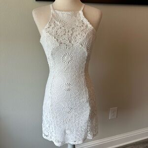 Francesca's Collections White Crochet Mini Dress